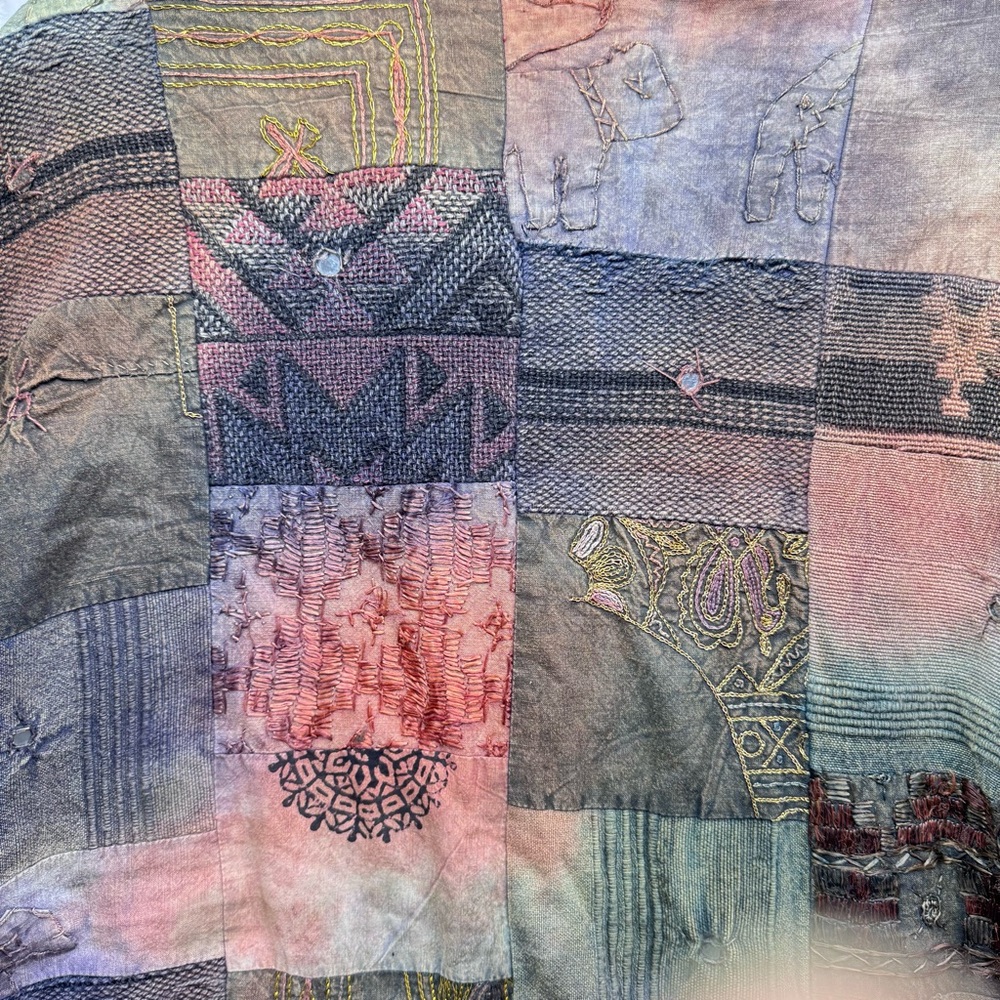 Vintage Patchwork Boho Jacket Embroidered Beaded … - image 7